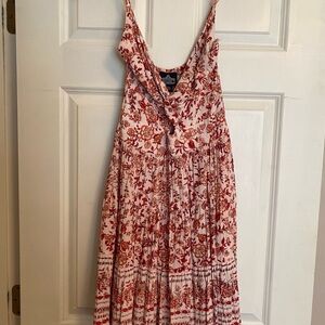 Angie Adjustable Spaghetti Strap Twist Front Keyhole Mini Dress, Size Small